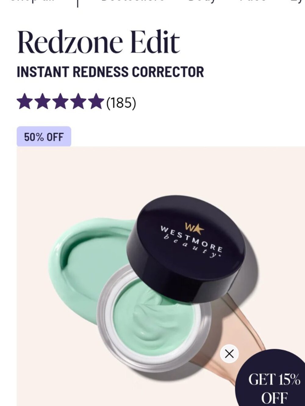 NIB Westmore Beauty Redzone Edit Instant Redness Corrector 1 oz NIB